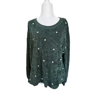 Wonderly Studio Green Sweatshirt Women’s Medium Triangle Print